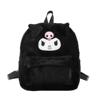 กระเป๋าเป้สะพายหลังตุ๊กตาสาวญี่ปุ่นสไตล์ใหม่น่ารัก Kuromi นักเรียนขนาดใหญ่ความจุกระเป๋านักเรียนการ์ตูน Sanrio Kapibara