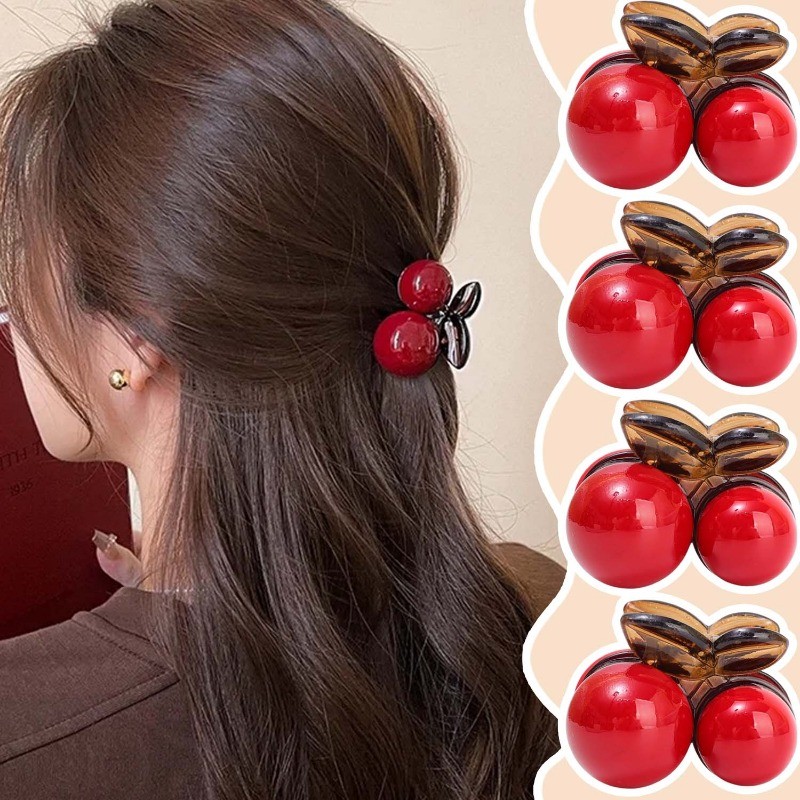 [ แนะนํา] Ankela Red Cherry Hair Claw – คลิปคว้าหางม้าสูง – กิ๊บติดผมผู้หญิงเกาหลี – หมวกสาวหวาน – เครื่องประดับผมพลาสติก – เครื่องมือจัดแต่งทรงผมแฟชั่น ราคา ถูกที่สุด ดีลบีเคเค แกลเลอรีภาพที่ 5