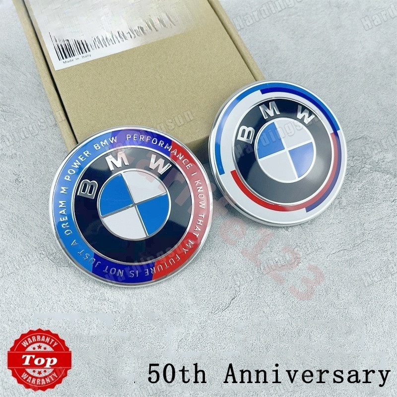 ฝากระโปรงหน้าสีแดงและป้ายท้ายรถ 50th Anniversary Limited Edition โลโก้สัญลักษณ์สําหรับ 3 Series 5 Se