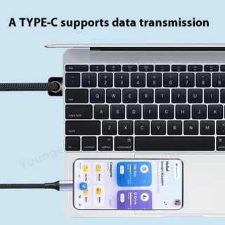 สายชาร์จเร็ว USB แบบตาบอด 66W,3D 90°ข้อศอก 5 In 1 ทอ Fast Charging Data Cable,0.6-1.5M USB A ถึง ios Type C Micro Charger สายไฟโทรศัพท์มือถือ