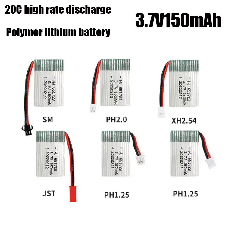 High Quality 651723 H2 H8 Aircraft H36 Drone Model Aircraft Battery 3.7V 150mAh Polymer Lithium Batt