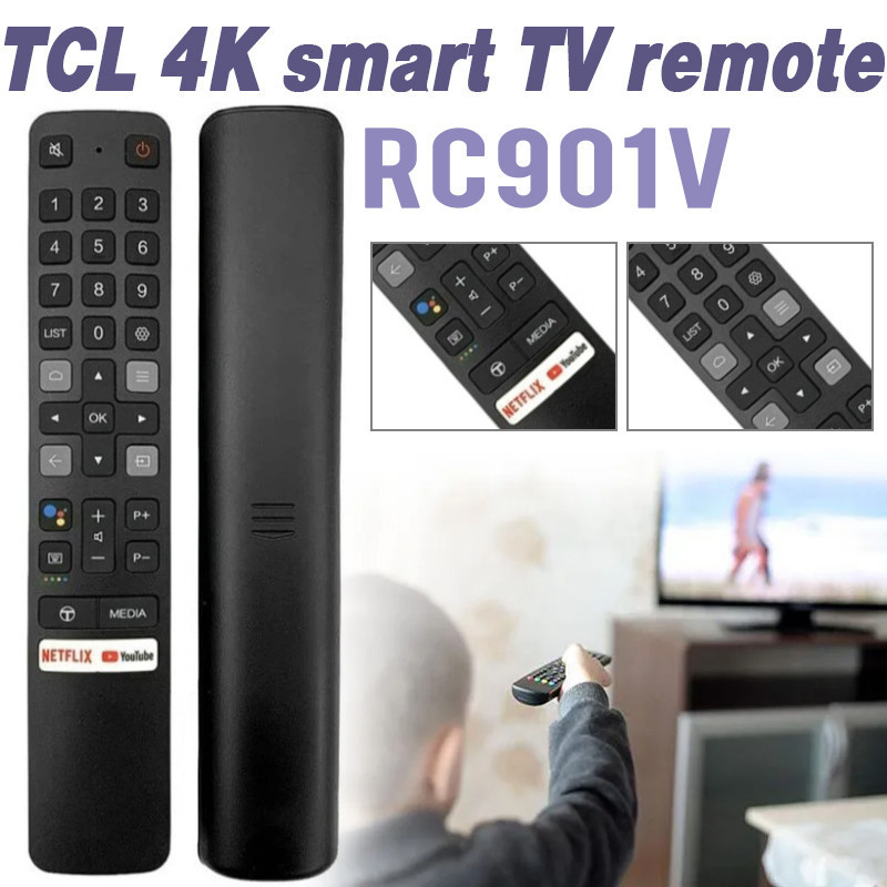 สําหรับ TCL 4K สมาร์ททีวีรีโมทคอนโทรล RC901V FMR1 universal 65C728 50P728 L32S525 65C828