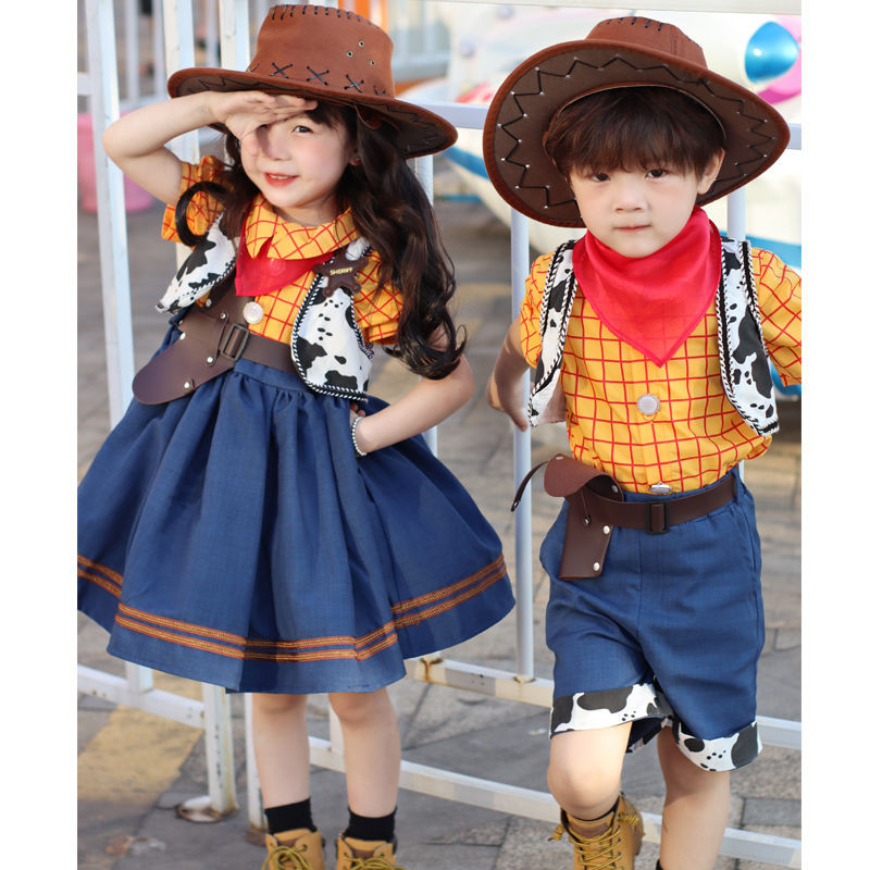 Disney Boys Dress Up Children cos Toy Story Woody Clothes ชุดฮาโลวีน Park Wear zy241218