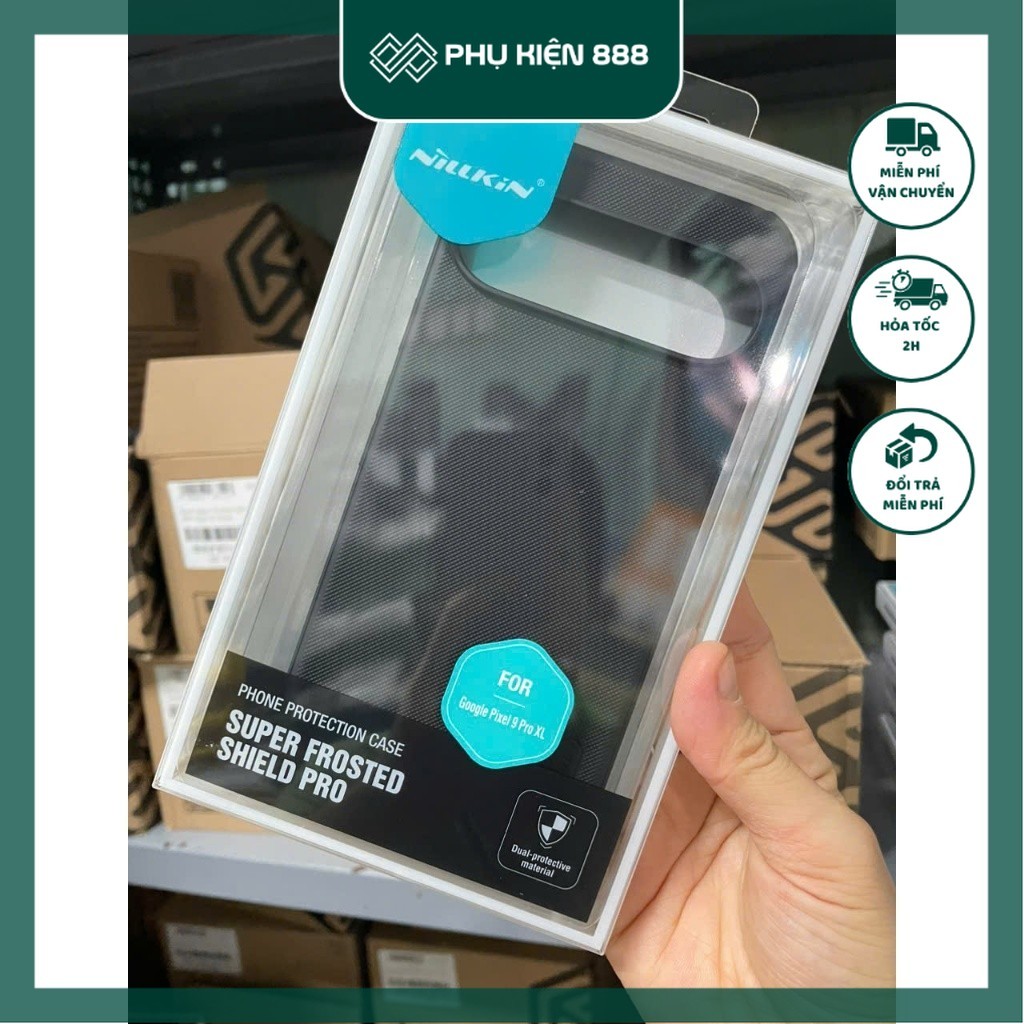 เคส Nillkin Pro Google Pixel 9 รุ่นใหม่ Pixel 9 Pro Pixel 9 Pro XL (สีดํา) มีขอบยืดหยุ่น