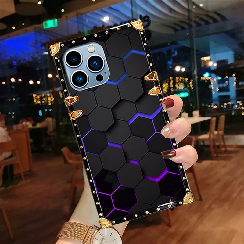 ปลอก Vivo V40 V30e V30 V29 V29e V27 V25 V23 V23e V21 V20 V19 V17 S1 Pro แฟชั่นหรูหรา 3D รูปแบบรังผึ้งกันกระแทกเคสโทรศัพท์