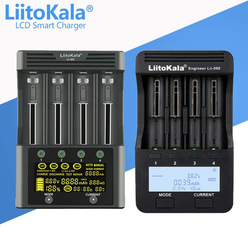 LiitoKala Lii-600 Lii-500 Lii-500S Lii-M4 Lii-M4S LCD 3.7V 1.2V 18650 26650 16340 14500 18500 20700B