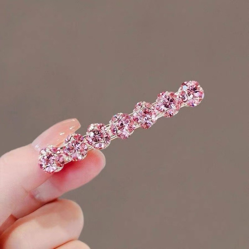 มาโรโปลี [พร้อมสต็อก] เวอร์ชั่นเกาหลีที่ดีงามประณีตสีชมพูเพชรบอล ใบเรียกเก็บเงินเป็ด คลิปเรียบกิ๊บด้านข้างคลิปแบนหญิงหัวอุปกรณ์ผมกิ๊บ - รูปที่ 6