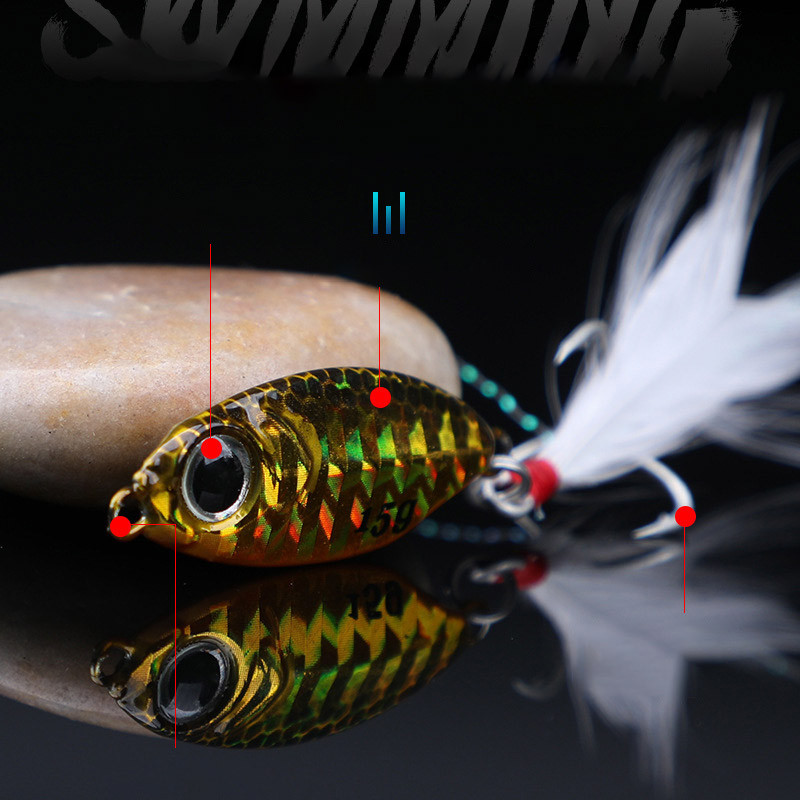 Outkit ตกปลาโลหะล่อ Jig 10g15g20g Jigs ยาวหล่อตกปลาช้อนเหยื่อ Sinking Lure Jigging Vibe ใบมีดสําหรับ Pike Bass - รูปที่ 2