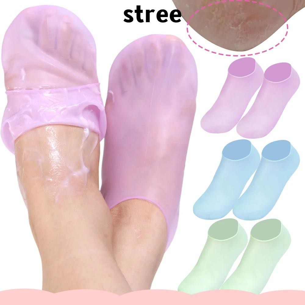 Stree ซิลิโคนถุงเท้าเท้าให้ความชุ่มชื้น, นวดสปาลบ Dead Skin Foot Care ถุงเท้า, Reusable Pain Relief Anti-drying ป้องกัน Moisturizing Gel ถุงเท้าผู้หญิง/หญิง