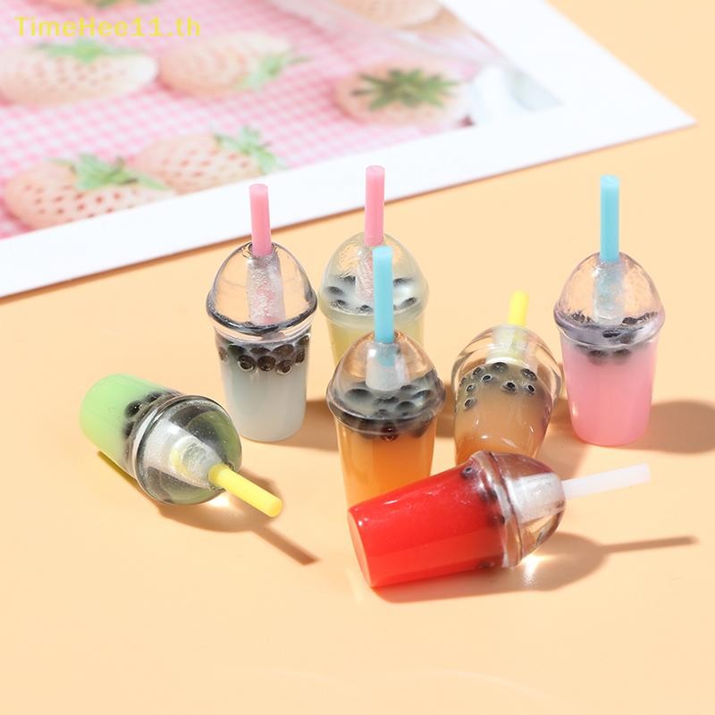 Timehee 5 ชิ้น 1:12 Dollhouse Miniature Pearl ถ้วยชานมตุ๊กตาครัวอาหาร TH