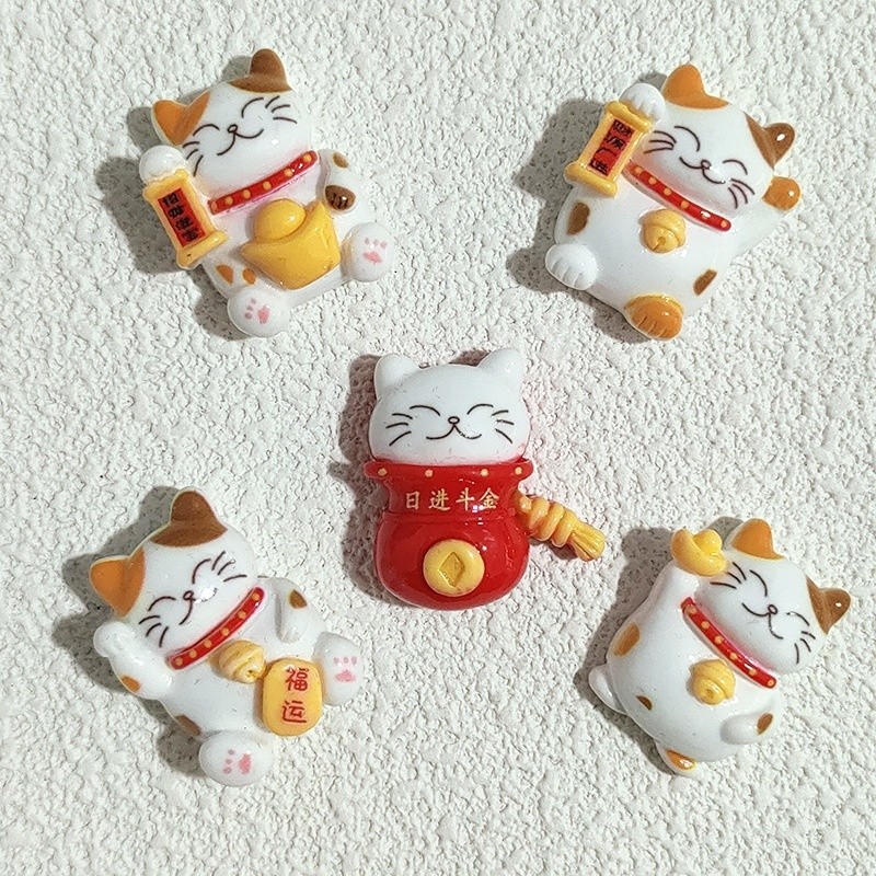 [100ในสต็อก] แมวนำโชคน่ารักไร้เดียงสาทำด้วยมือ DIY ครีมกาวเคสโทรศัพท์มือถือทำเองกิ๊บติดตู้เย็นอุปกรณ์เรซินตกแต่ง