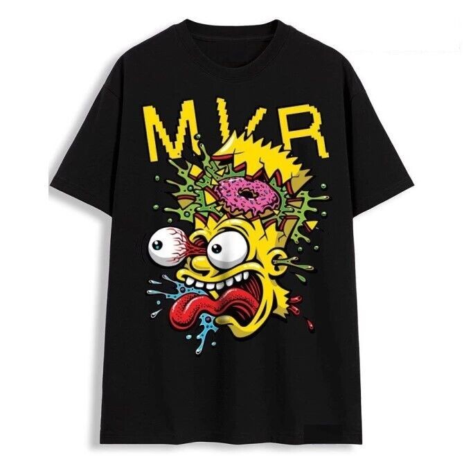 เสื้อยืด Simsonn Donut Cotton พิมพ์ลายสำหรับผู้ชาย