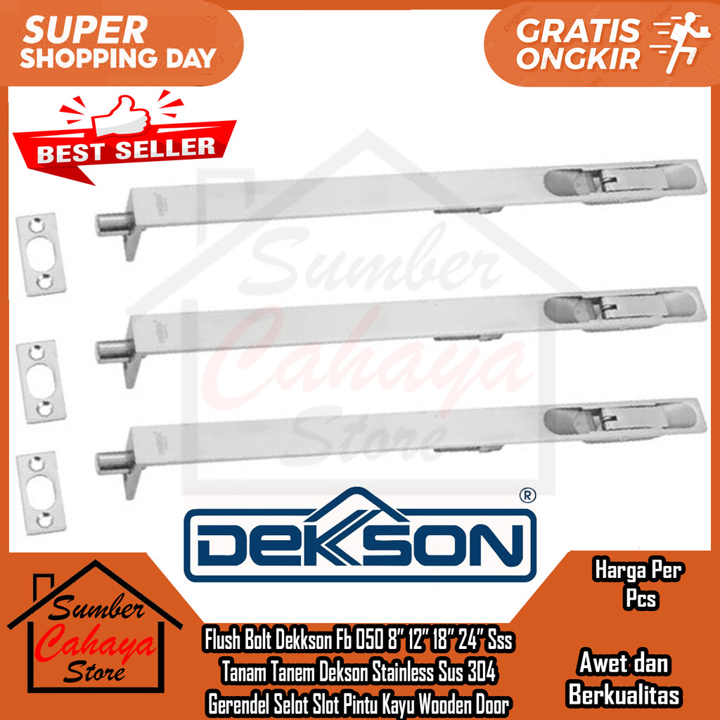 Flush Bolt Dekkson Fb 050 8 3 12 3 18 3 24 3 Sss Latch ฝัง Tanem Dekidson สแตนเลส Sus 304 Latch Slot
