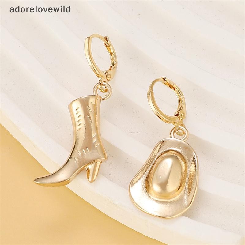 Adorelovewild 1 คู่ Vintage Western คาวบอยหมวก Boot Drop ต่างหูสําหรับผู้หญิงสาวแฟชั่น Rockไม่สมมาตร Charms ต่างหูเครื่องประดับของขวัญ sf