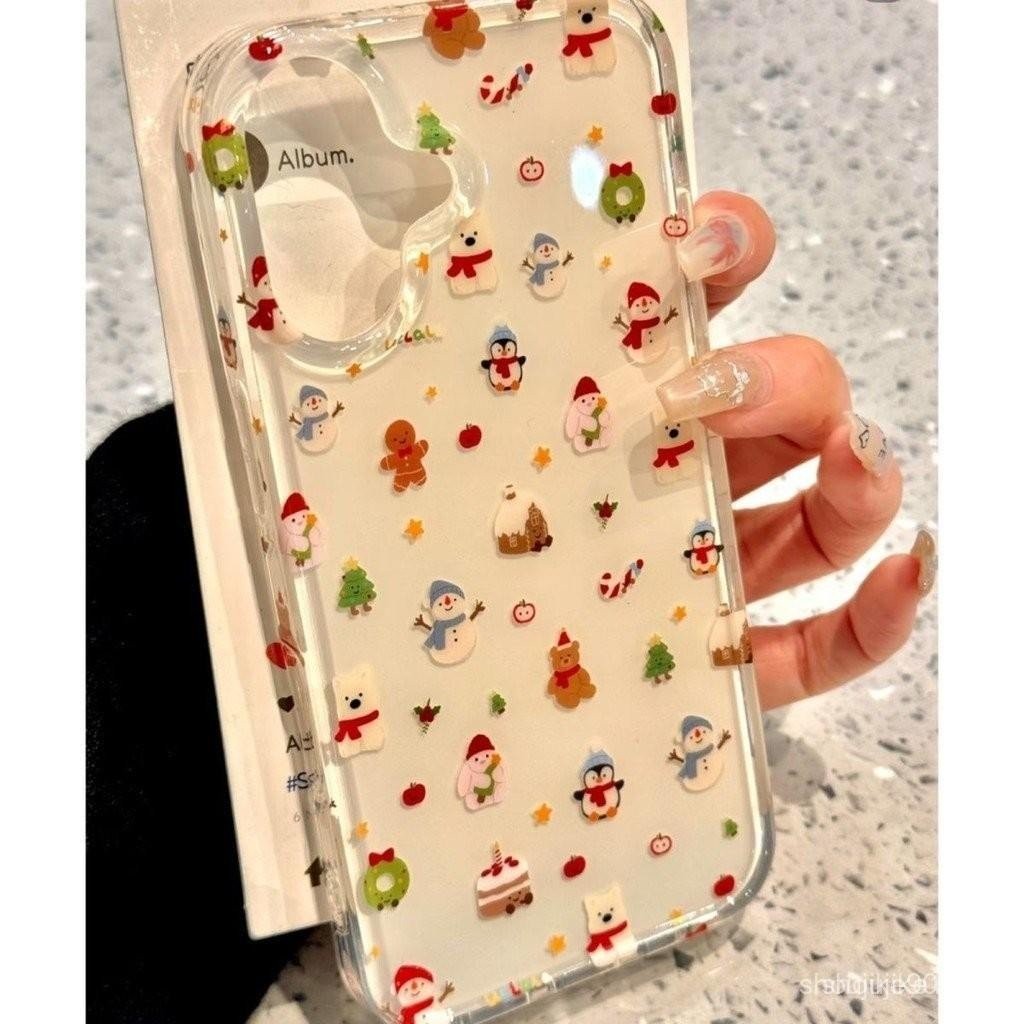 ใหม่ เคสโทรศัพท์รูปหิมะคริสต์มาสแบบสองชั้น IMD สำหรับ Samsung S24FE S25 S24 S21FE S22 S21 S23 S23FE S22PLUS S23PLUS S24PLUS S21ULTRA S22ULTRA S23ULTRA อุปกรณ์เสริมสมาร์ทโฟน JNBJ