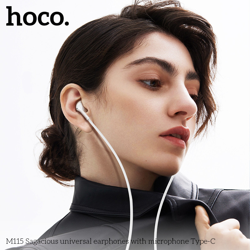Hoco M115 หูฟัง Type-C แบบอินเอียร์ พร้อมไมโครโฟน เสียบแล้วใช้งานได้เลย สายแบนไม่พันกัน - รูปที่ 6