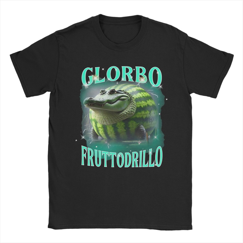 Glorbo Fruttodrillo อิตาเลี่ยน Brainrot Meme ตลก Merch ผู้ชายผู้หญิง T เสื้อผ้าฝ้าย Tee