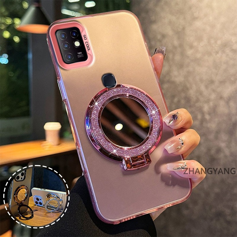 สําหรับ infinix Hot 10 Hot 10s Clear Case หนาชุบซิลิโคน ShockProof เคสโทรศัพท์ CCCCA12