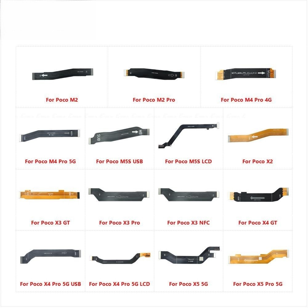 สําหรับ Xiaomi Poco M2 M4 M5S X2 X3 NFC X4 X5 Pro GT 4G 5G หลักเมนบอร์ดการเชื่อมต่อ Flex Cable