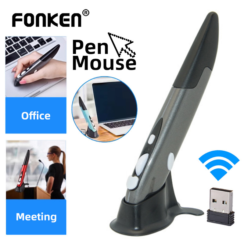 Fonken 2.4G ปากกาเมาส์ไร้สายส่วนบุคคลสร้างสรรค์แนวตั้งคอมพิวเตอร์สไตลัสรุ่น USB เหมาะสําหรับแล็ปท็อปพีซี