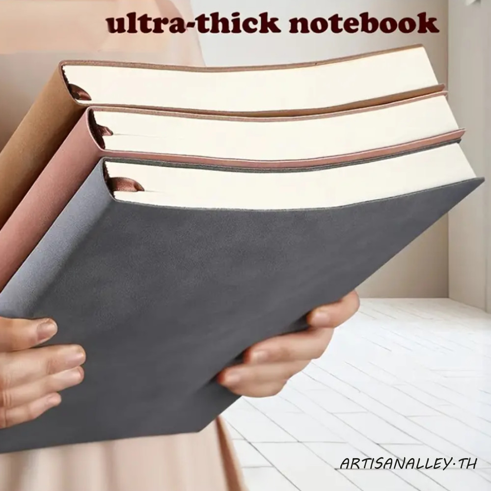 ARTISANALLEY A4 โน๊ตบุ๊ค, หนังหนา Agenda Notepad, แฟชั่นปกอ่อนเปล่าเรียงรายนักเรียนเครื่องเขียนการประชุมบันทึกคู่มือการประชุมทางธุรกิจ