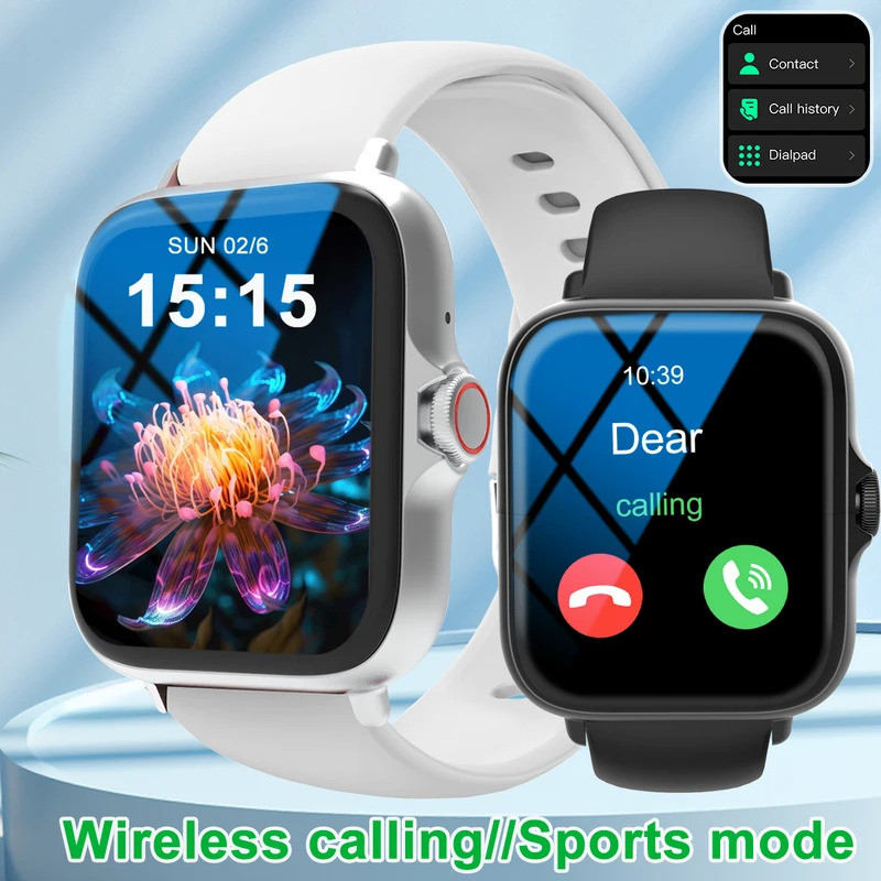 Smart watch with full touch screen, call, message reminder, music control and other functions, compa