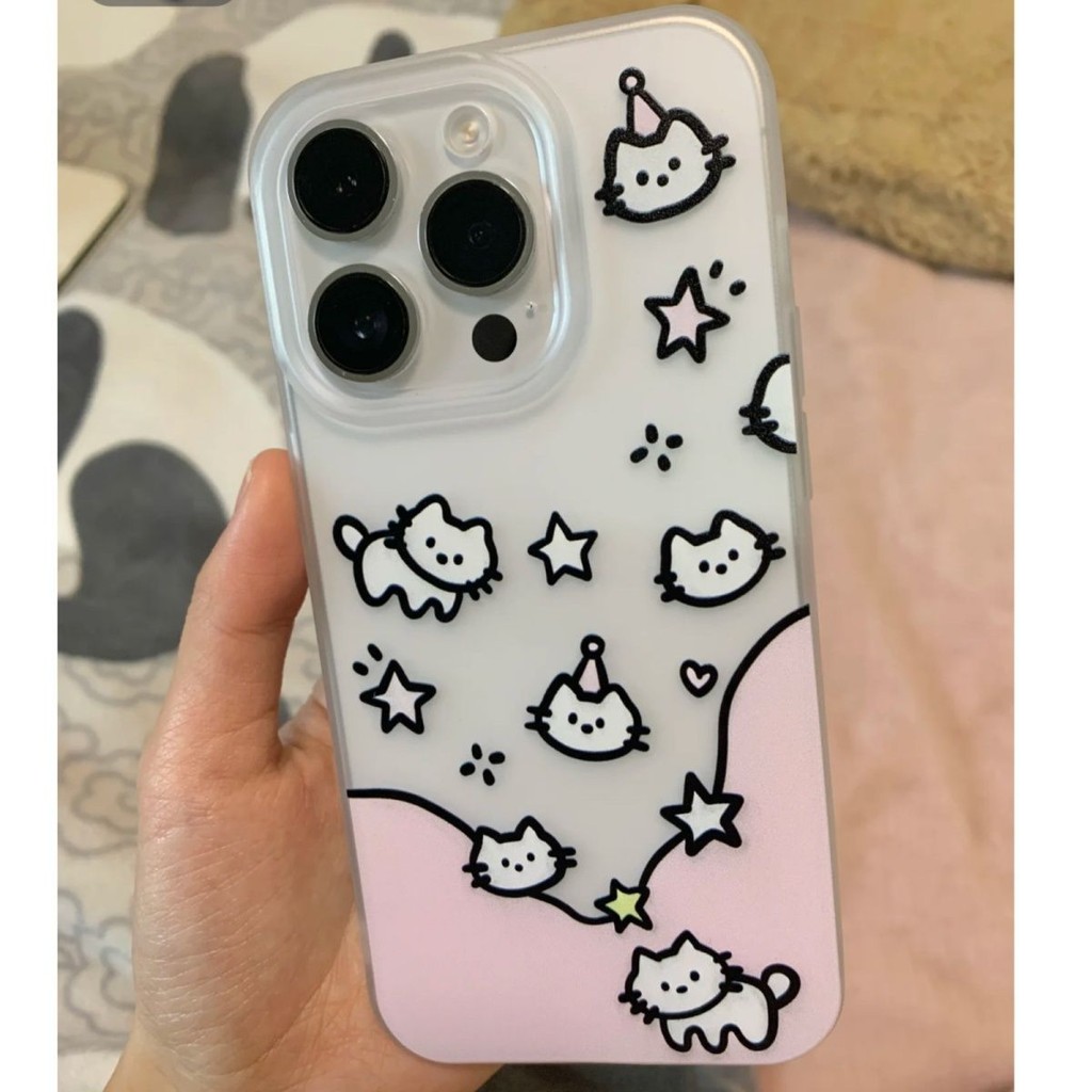 คิตตี้หัวคดเคี้ยวเปลือกนิ่มสําหรับกรณี ไอโฟน 16โปรแม็กซ์ 15 15โปรแม็กซ์ 14โปรแม็กซ์ 13มือโปร 13โปรแม