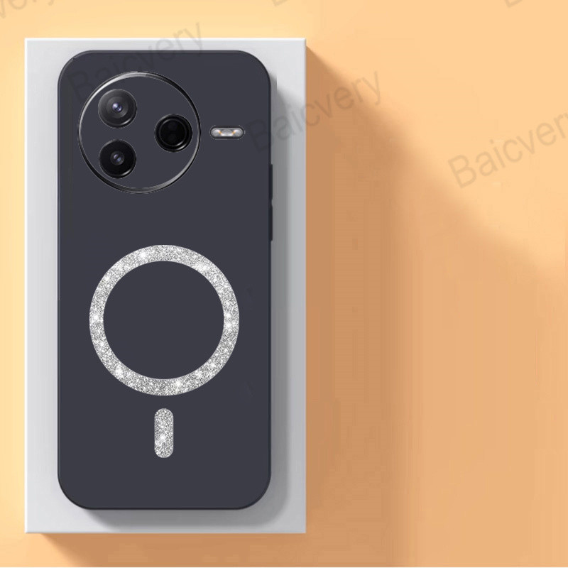 เคสโทรศัพท์สําหรับ Xiaomi POCO F7 Ultra POCO F7 Pro TPU Anti-drop Matte Soft ฝาครอบป้องกันพร้อมสติกเกอร์ชาร์จไร้สายแม่เหล็ก - รูปที่ 5