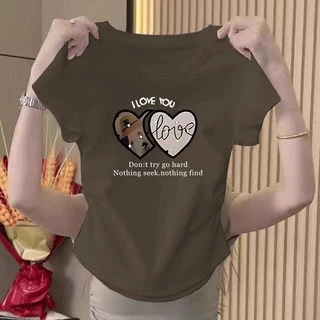 เสื้อรัดรูปเสื้อครอปฤดูร้อนอเนกประสงค์บางบาง เสื้อผ้ามีสไตล์เสื้อยืดผู้หญิงที่สวยงาม เสื้อครอปมีรอยยับด้านข้าง เสื้อผ้า
