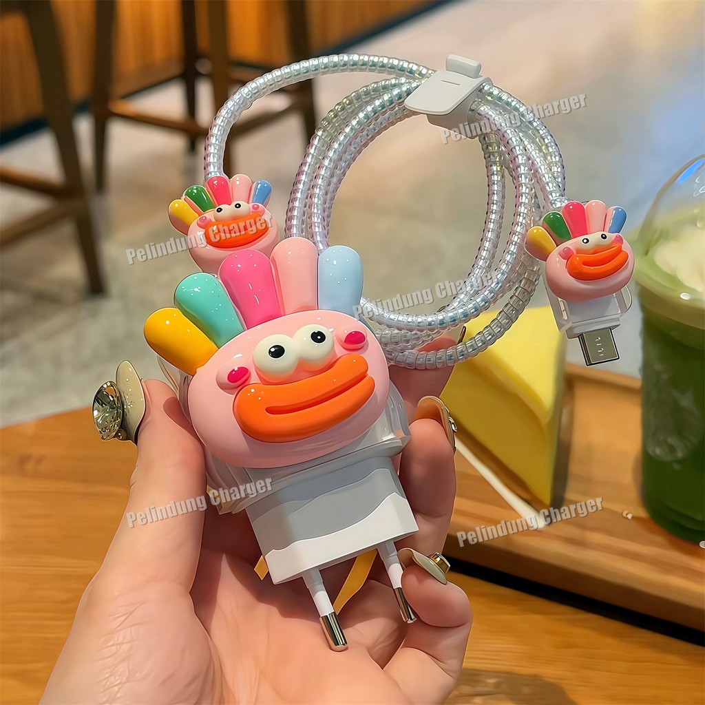 Samsung 25W การ์ตูน Charger Protector Samsung 25W การ์ตูนสาย Protector Samsung 25W หัวชาร์จ Samsung 