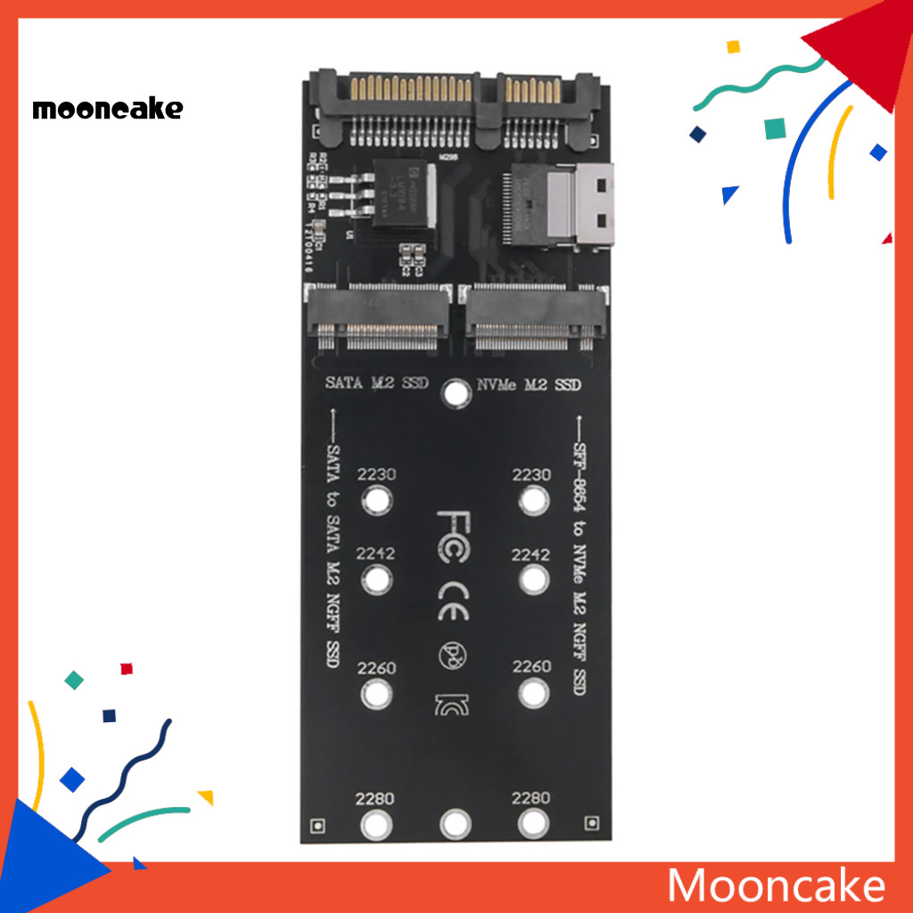 ขนมไหว้พระจันทร์| Sata M.2 Ngff Ssd to Sata การ์ดอะแดปเตอร์ Nvme M.2 ฮาร์ดไดรฟ์ไปยัง Sff-8654 การ์ดต