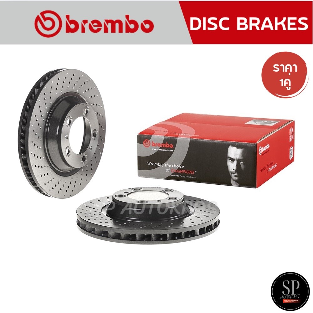 BREMBO จานเบรคหน้า PORSCHE 911 Boxster 991/981 3.8 ปี 12 เจาะรู (HC) '12- / รหัส D09 D932 11 / D09 D