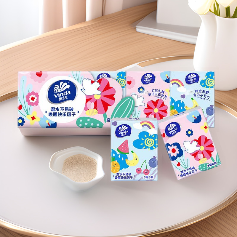 กระดาษทิชชู่ Vinda แพ็คเล็ก Wuhuang Wansui กระดาษทิชชู่พกพา แพ็คเล็กแบบพกพา Dropshipping 3N78