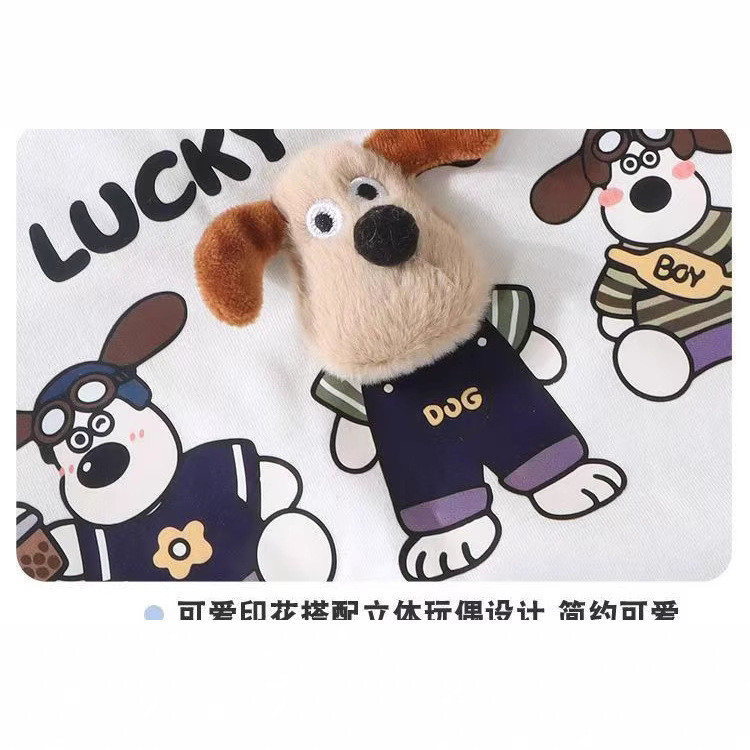 [ML] 90-150 ซม.เด็กตุ๊กตาสามมิติผ้าฝ้ายแท้เสื้อยืดแขนสั้นการ์ตูนเวอร์ชั่นเกาหลี Baby Top - รูปที่ 2