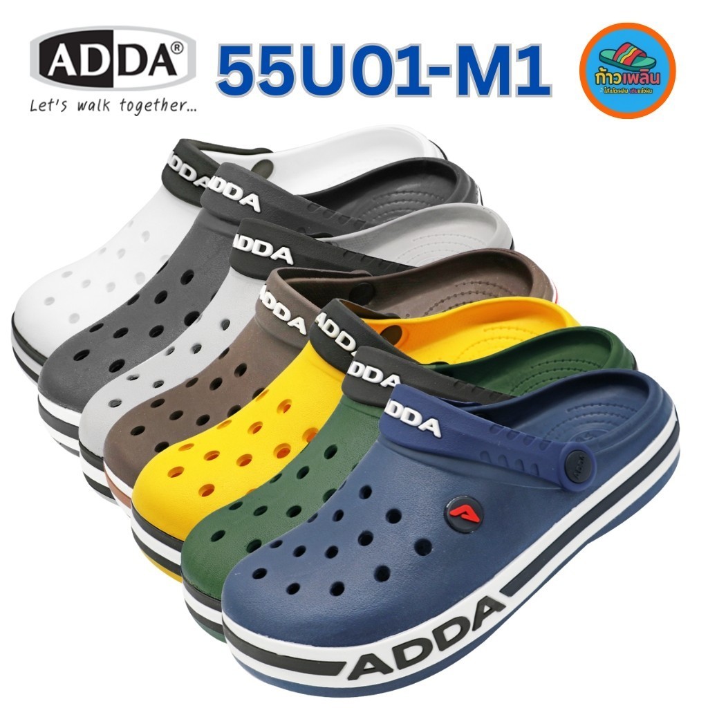 ADDA 55U01M1 รองเท้าหัวโตรัดส้นผู้ชาย เบอร์ 7-11
