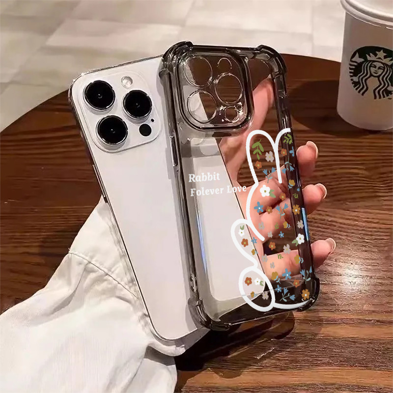 🍬POPPA🍬สี่มุมหนาป้องกันการตกเลนส์ป้องกันกรณีโทรศัพท์มือถือสำหรับ iPhone 16 15 14 13 12 11 ProMax X/XS XR XSMAX 7 8PLUS