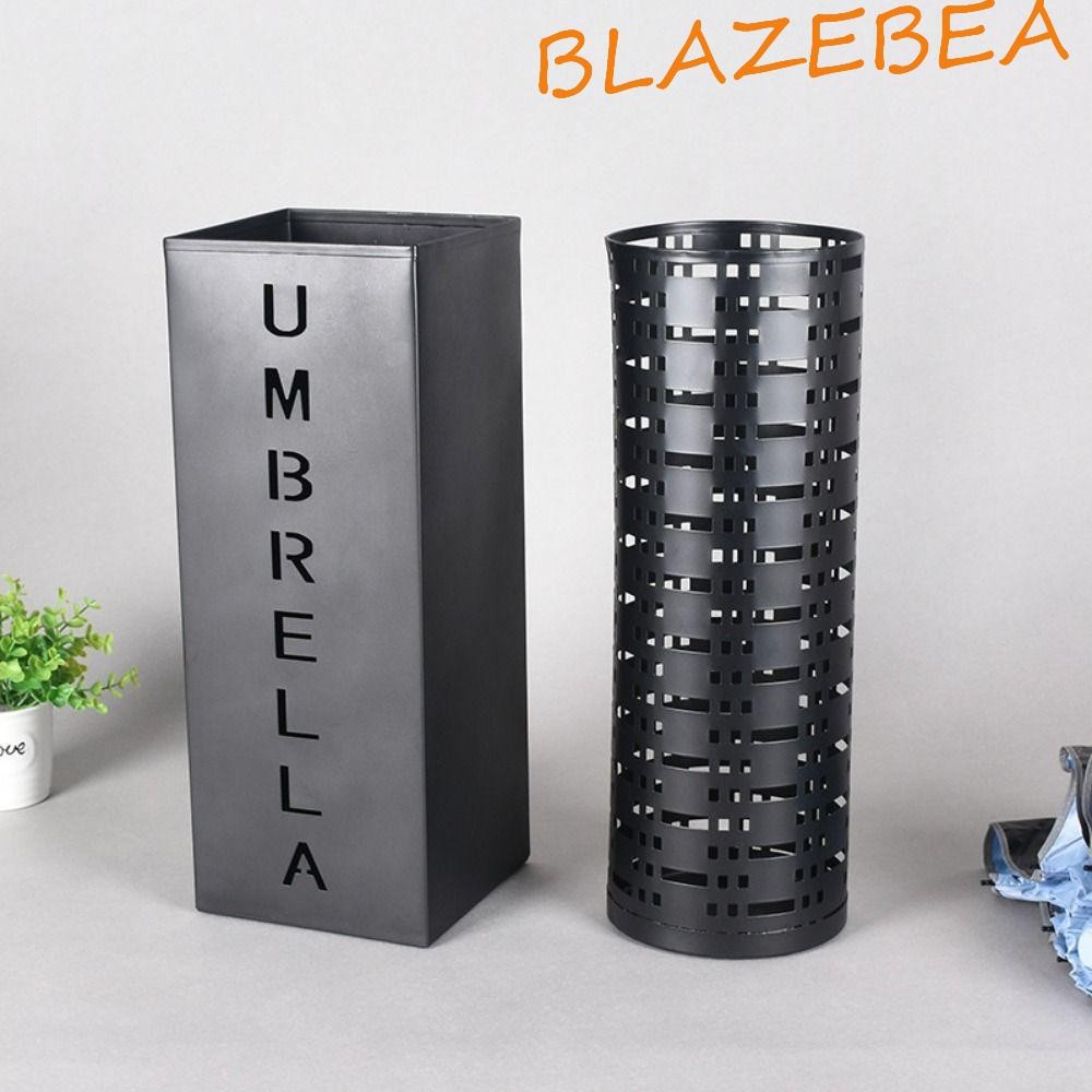BLAZEBEA ที่วางขาตั้งร่ม, ชั้นวางขาตั้งร่มสร้างสรรค์สีดํา/สีขาว, ประหยัดพื้นที่ในครัวเรือนทนทานแนวตั้งไม้เท้าถังเก็บ Entryway