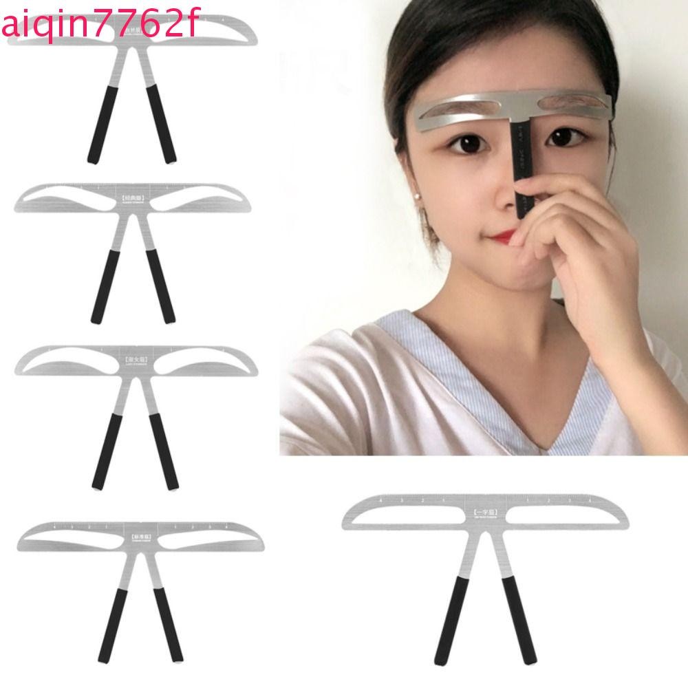 AIQINF Eyebrow Tattoo ไม้บรรทัด, 3D 10 รูปแบบ Microblading Eyebrow Stencil, เครื่องมือวัดนํากลับมาใช้ใหม่ได้แม่นยํา Balance Shaper Eyebrow เครื่องมือวัดผู้หญิง