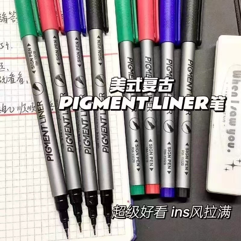 ปากกาย้อนยุค 0.5 มม. ปากกาแห้งเร็วสีดํา, สีเขียว, สีแดงและสีน้ําเงินปากกาสร้างสรรค์เครื่องเขียนอุทิศอุปกรณ์นักเรียนเครื่องใช้สํา