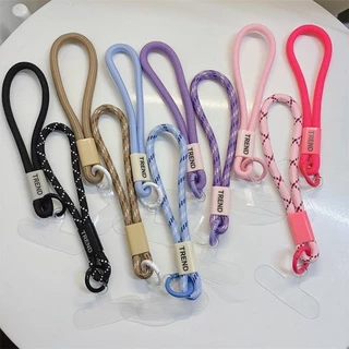 แบบพกพาป้องกันแขวนโซ่โทรศัพท์มือถือเชือกเส้นเล็กจี้สายรัดข้อมือสั้นคลิปคงที่