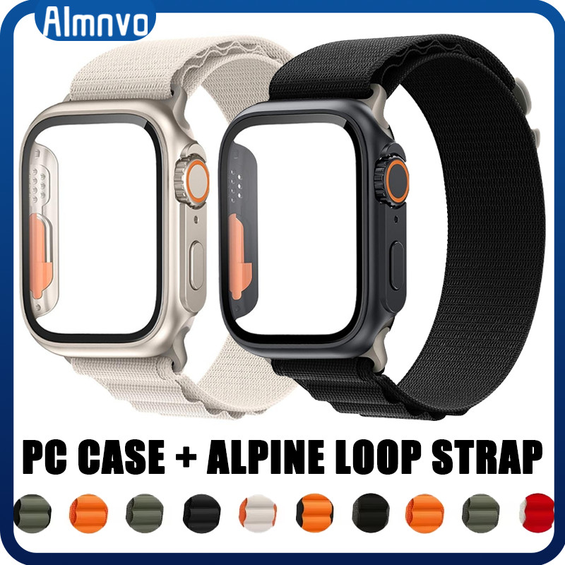 สายคล้องอัลไพน์ + เคสพีซี for IWatch Apple Watch Ultra/SE 3 2 Series 11 10 9 8 7 6 46/45/44/42/41/40/38mm
