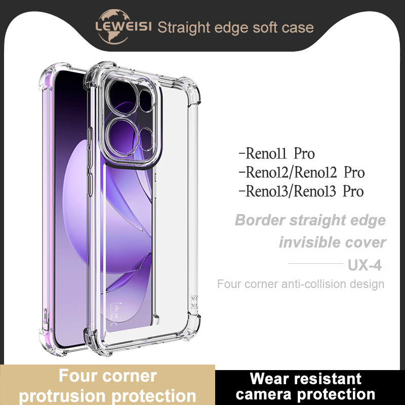 Imak OPPO Reno13 Pro / Reno 12f / Reno12 Pro / Reno11 Pro 5G TPU Soft Case โปร่งใสป้องกันการตกรอยขีดข่วนทนต่อการสึกหรอเคสโทรศัพท์