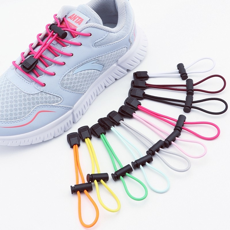 Solid Elastic รองเท้า Laces รองเท้าผ้าใบเทนนิสล็อค Shoelaces ไม่มี Ties ผู้ใหญ่เด็กรอบเชือกผูกรองเท้ายางสําหรับรองเท้า Accesories