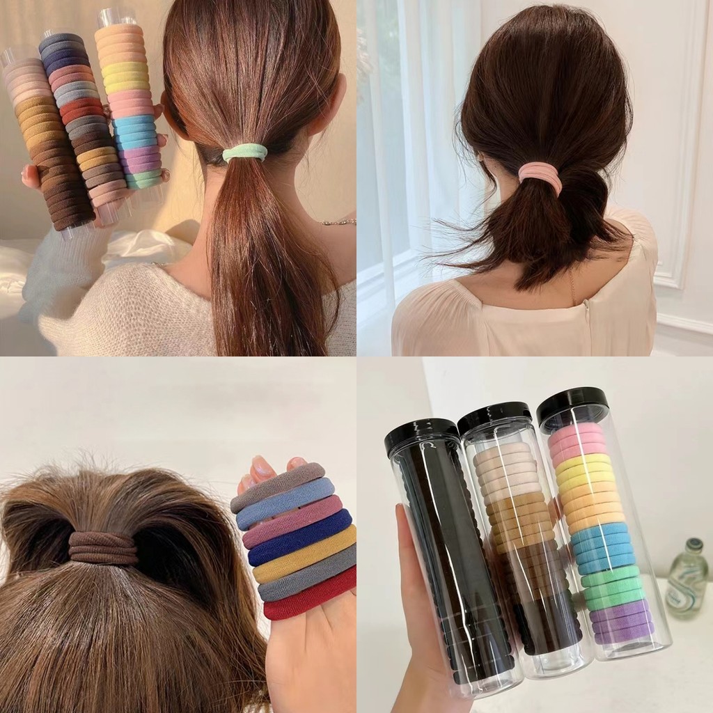 🍒Evelyn🍒ยางมัดผมผ้ากำมะหยี่ ฟีลเกาหลีคาวาอี้ 20ชิ้นต่อ1กล่อง ยางรัดผม ผ้ายืดเยอะ มัดผม ไม่กินผม