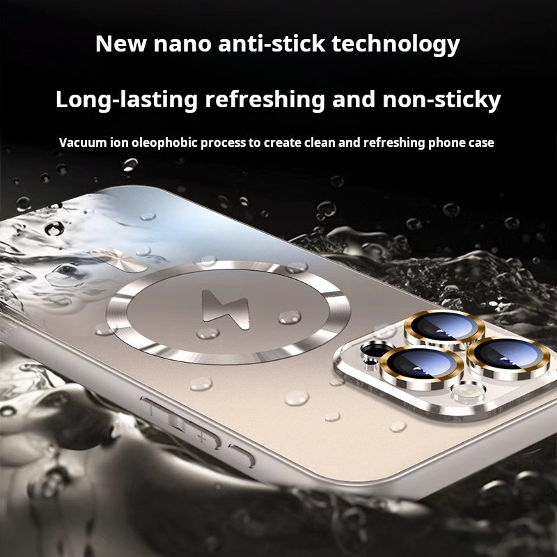 Desert gold AG Frosted Glass เคสโทรศัพท์แม่เหล็กสําหรับ iPhone 16 Pro Max 15 14 13 12 11 Pro Max Plus กล้องเต็มเลนส์ป้องกันกรณีกันกระแทก Matte Hard ฝาหลัง - รูปที่ 7