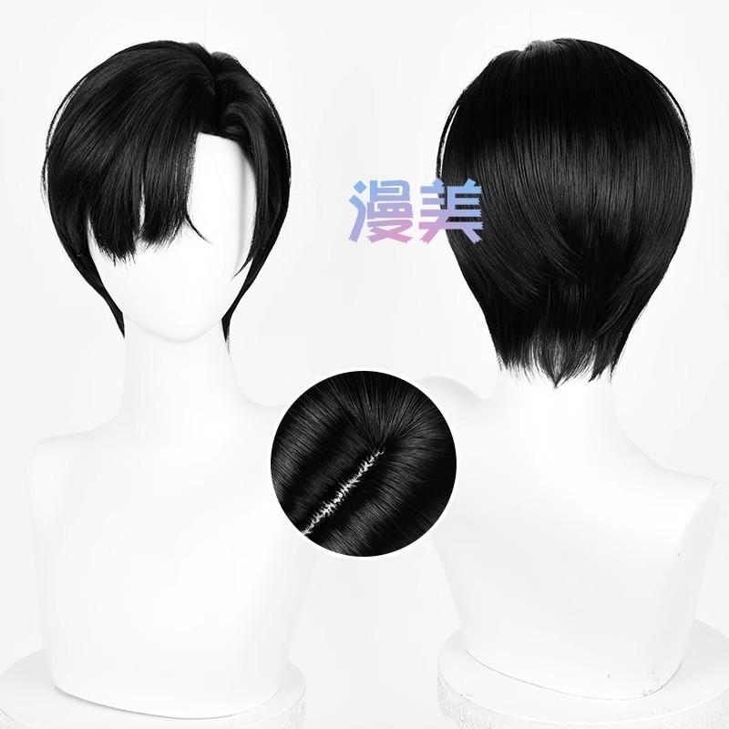 【Manmei】Alien Stage Ivan Cosplay Wig 30cm Black Short Heat Resistant Synthetic Wigs ราคา ถูกที่สุด ดีลบีเคเค แกลเลอรีภาพที่ 2