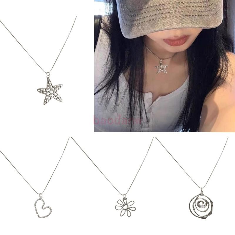 Bdw Heart Star ดอกไม้เกลียวสร้อยคอคอเครื่องประดับ Clavicle Chain แฟชั่น Party