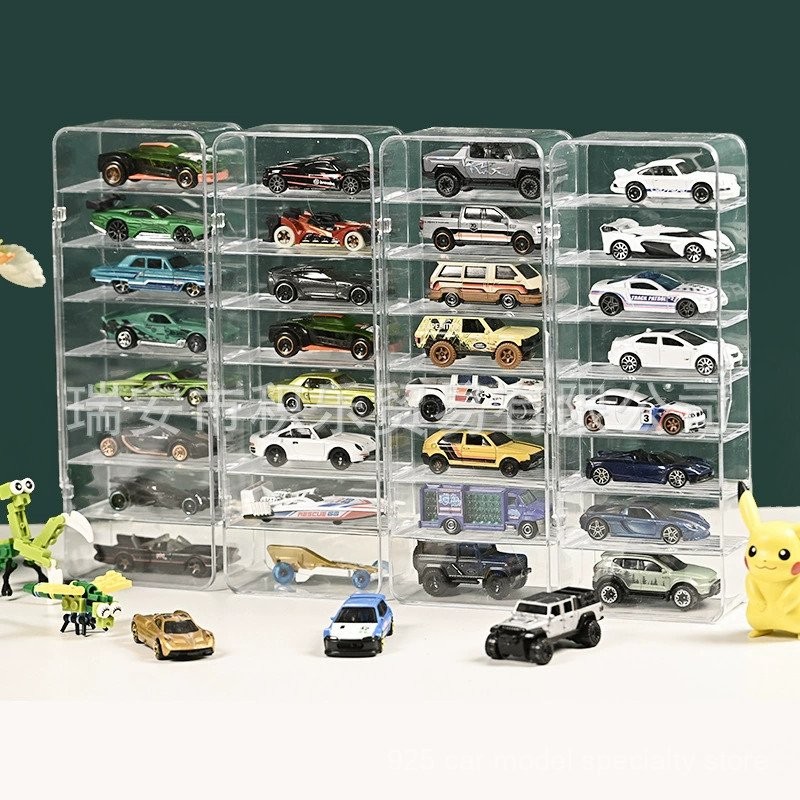 Hot Wheels กล่องเก็บของโลหะผสมรถรุ่น Tomica1: 64ของเล่นเด็ก Tomica ชั้นเก็บของใส Tire Accessories IGKJ