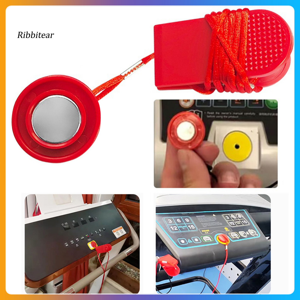 Ribbitear กุญแจหยุดฉุกเฉินลู่วิ่งไฟฟ้า 2 ชิ้น เปลี่ยนสวิตช์แม่เหล็ก สําหรับเครื่องวิ่งส่วนใหญ่ ปลอดภัยในการทํางาน