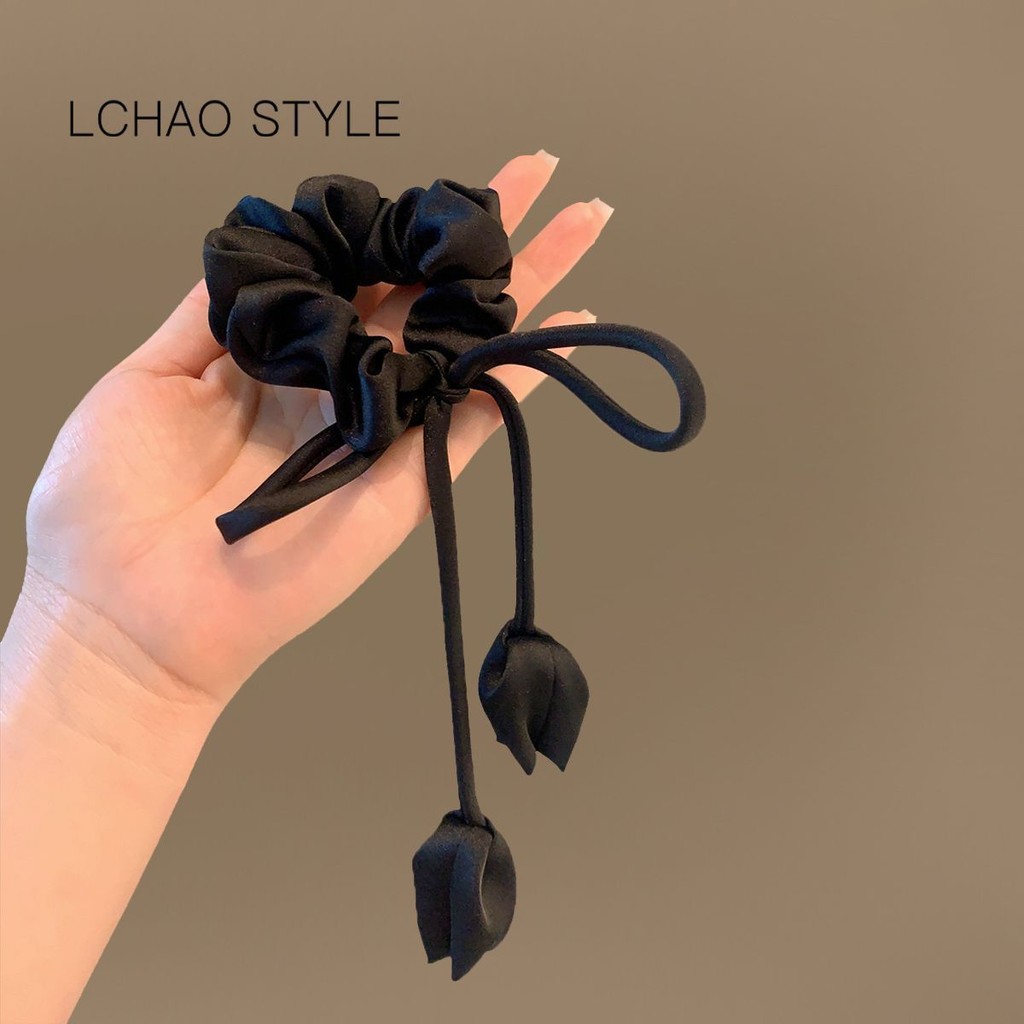 2025 ยางรัดผม Scrunchy ลําแสงทิวลิปผูกผมเครื่องประดับผมผูกผมยางรัดหญิง - รูปที่ 2